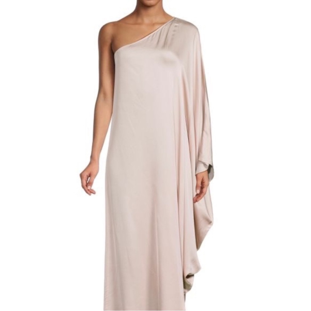 L'AGENCE  Selena Asymmetric Satin one shoulder dress